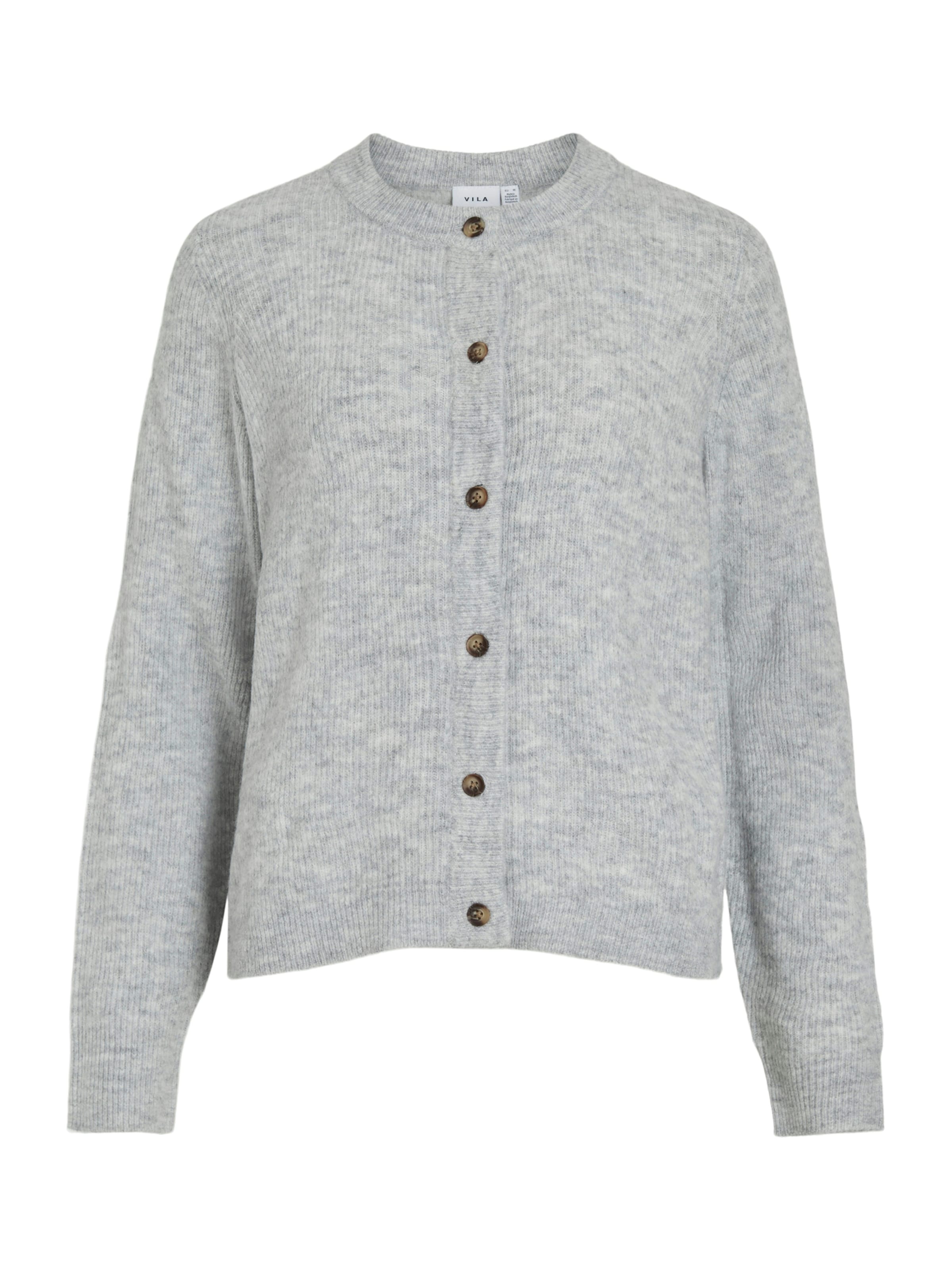 VILA Pletena jopa | siva barva: sprednja stran