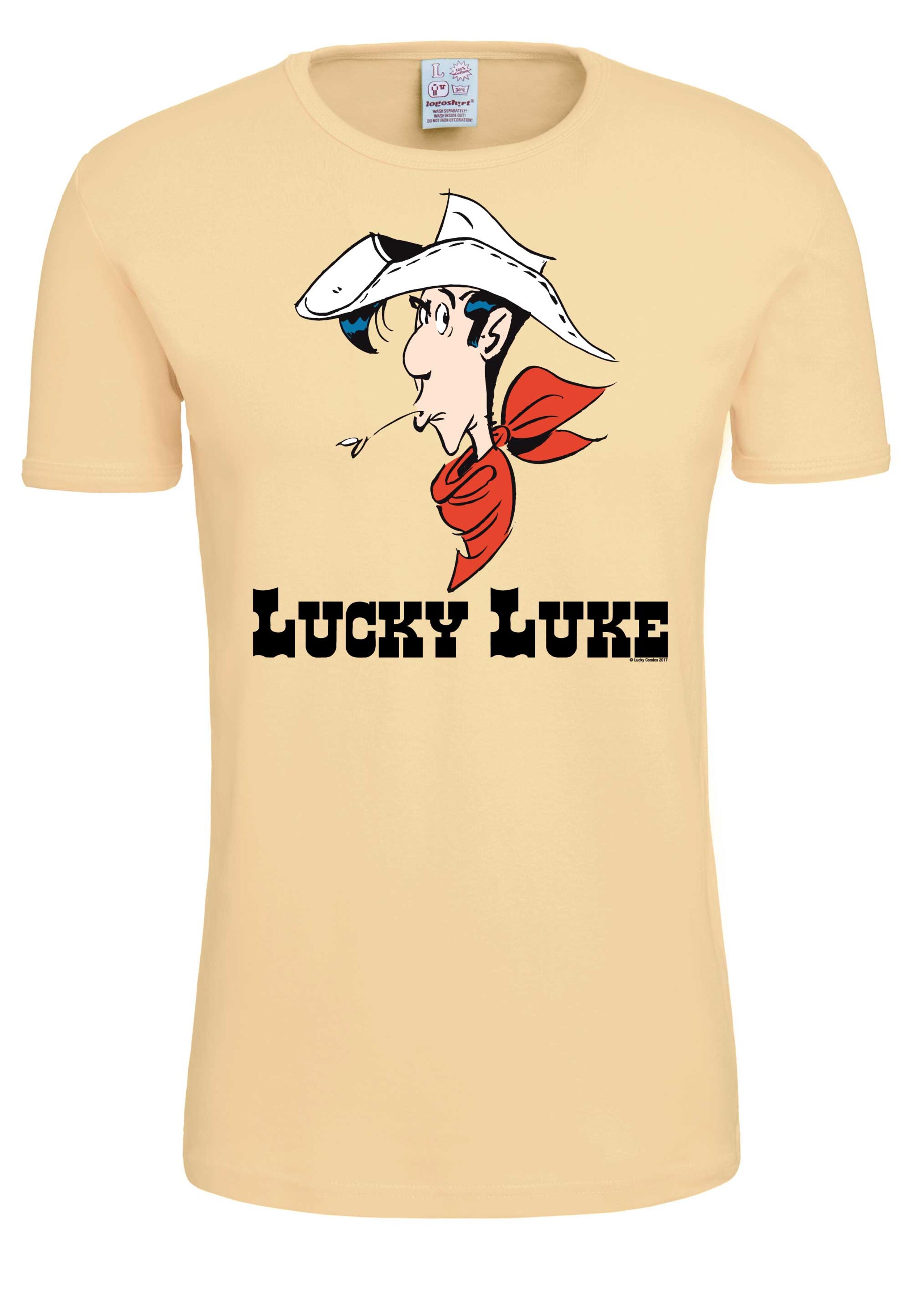 LOGOSHIRT Shirt 'Lucky Luke' in Beige: voorkant