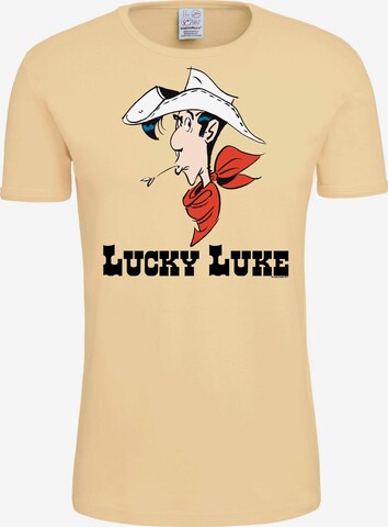 LOGOSHIRT Shirt 'Lucky Luke Portrait' in Beige: front