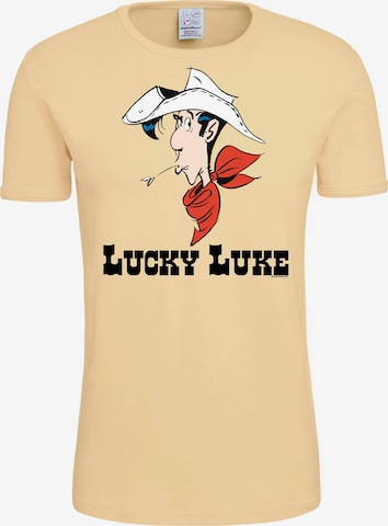 LOGOSHIRT Shirt 'Lucky Luke Portrait' in Beige: front
