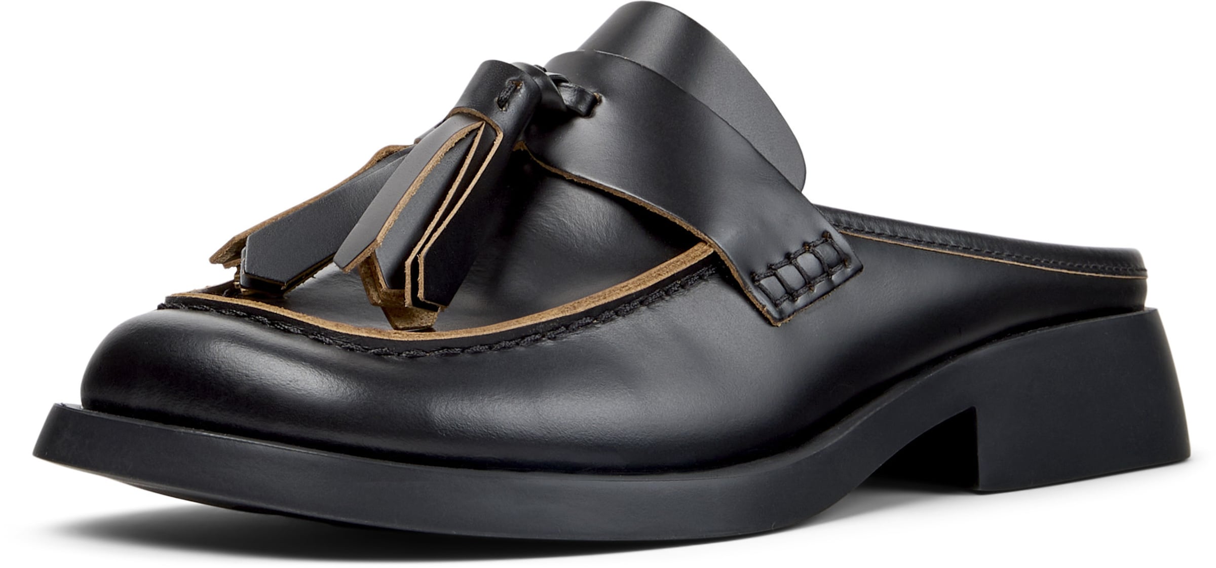 CAMPER Muiltjes 'Twins ' in Zwart: voorkant