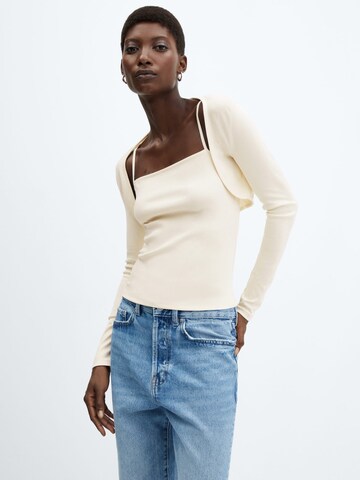 MANGO Topp 'CHUCK' i beige: framsida