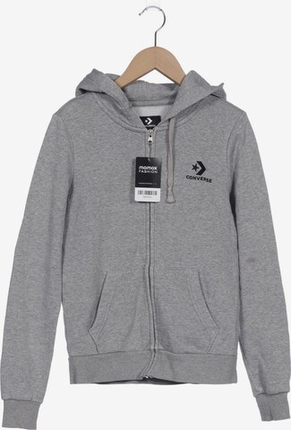 CONVERSE Sweatshirt & Zip-Up Hoodie in XS in Grey: front