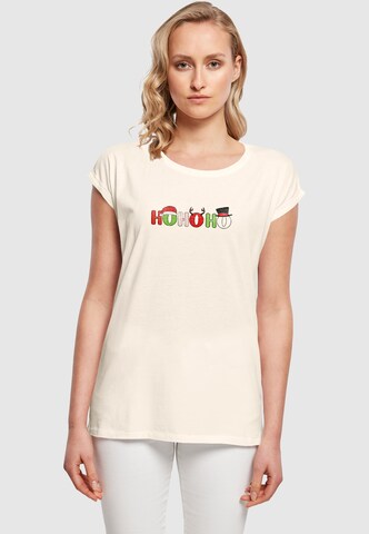 Merchcode Shirt 'Chistmas Ho Ho Ho' in Beige: front