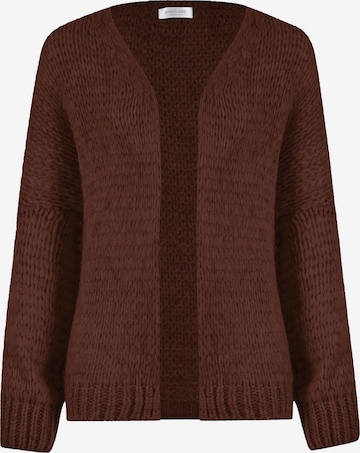SASSYCLASSY Oversizestrickjacke in Braun: Vorderseite