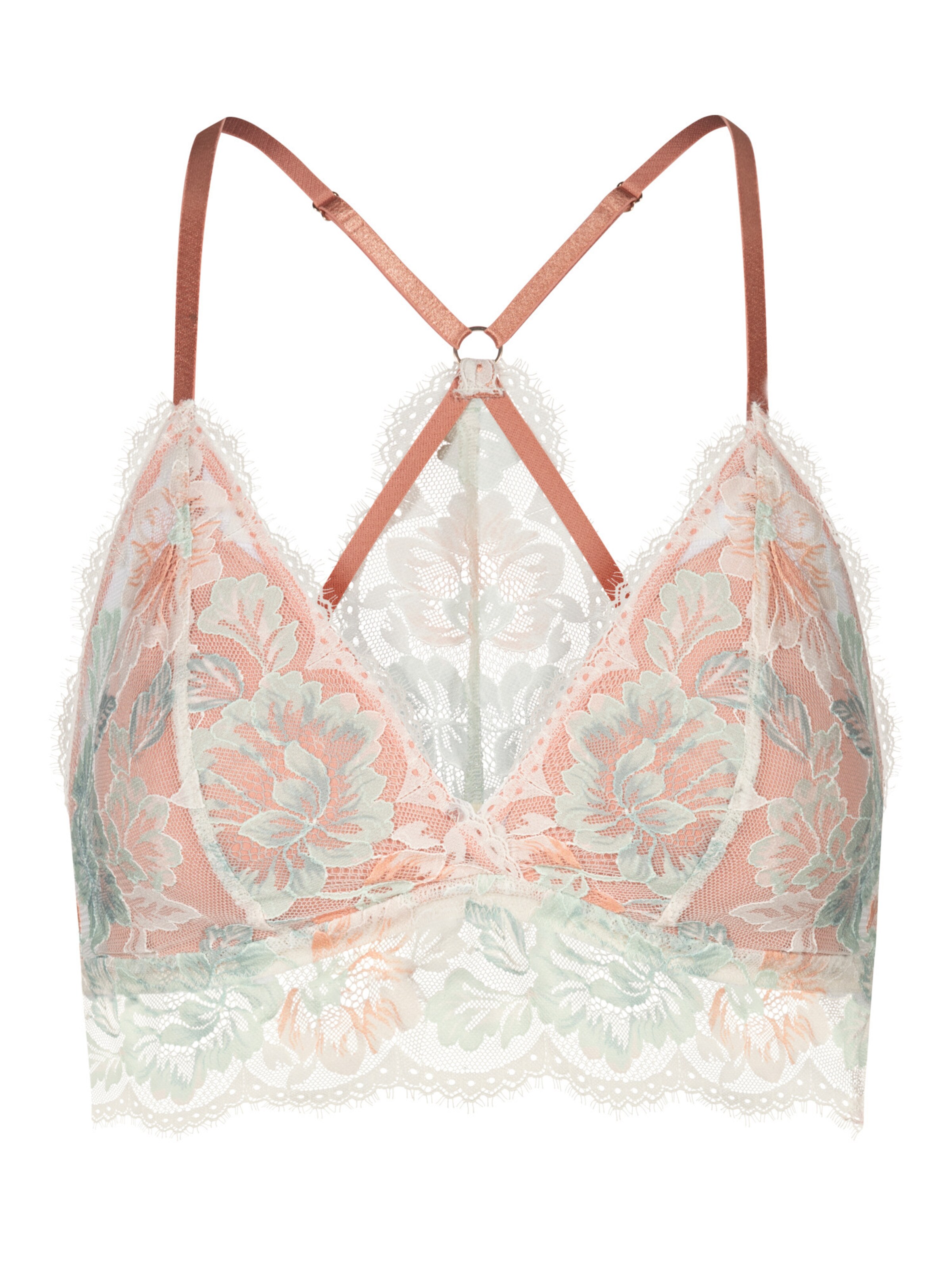 Mey Triangle Bra 'Poetry Vogue' in Orange: front