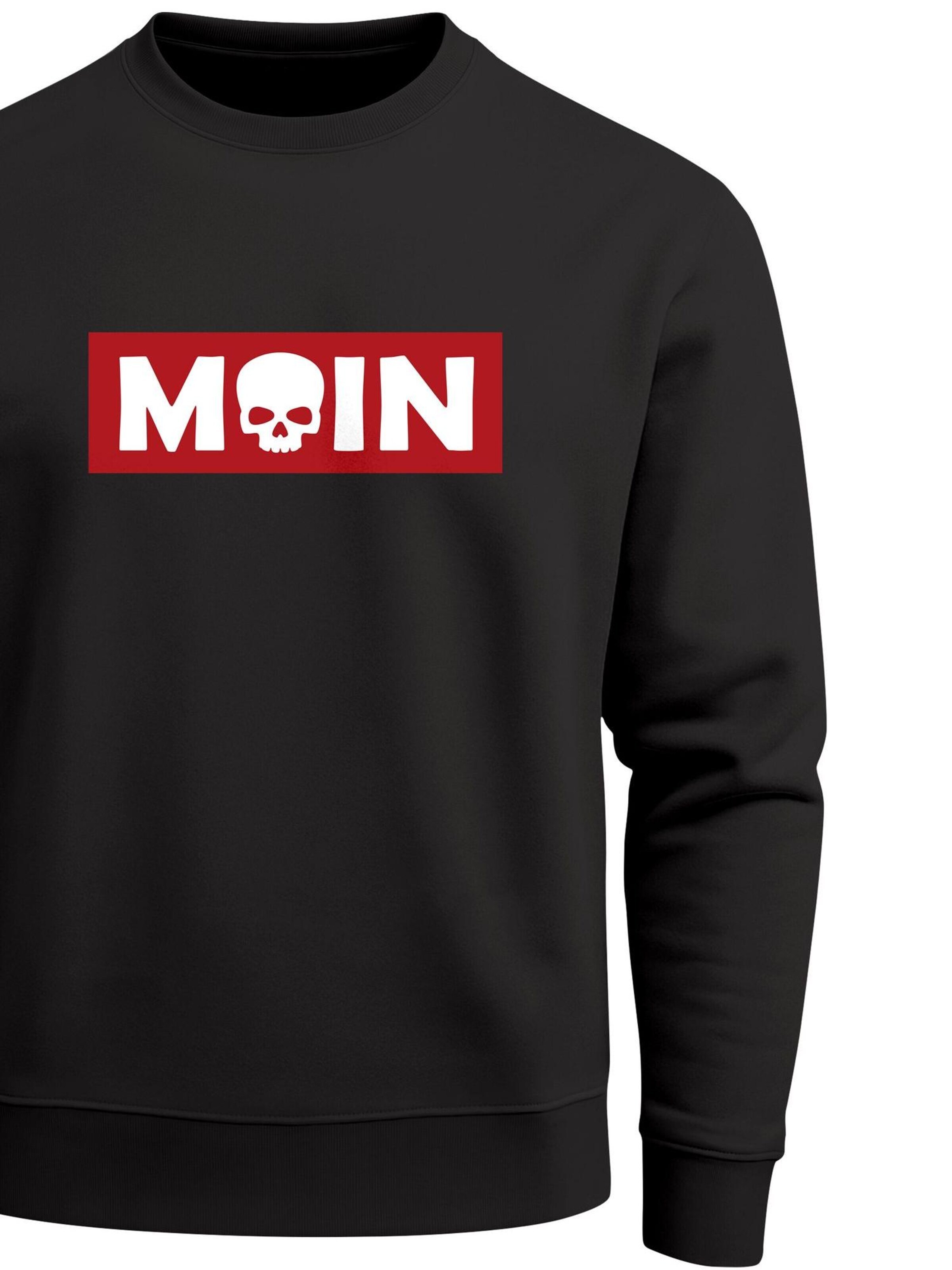 Neverless Sweatshirt 'Moin Skull' in Black