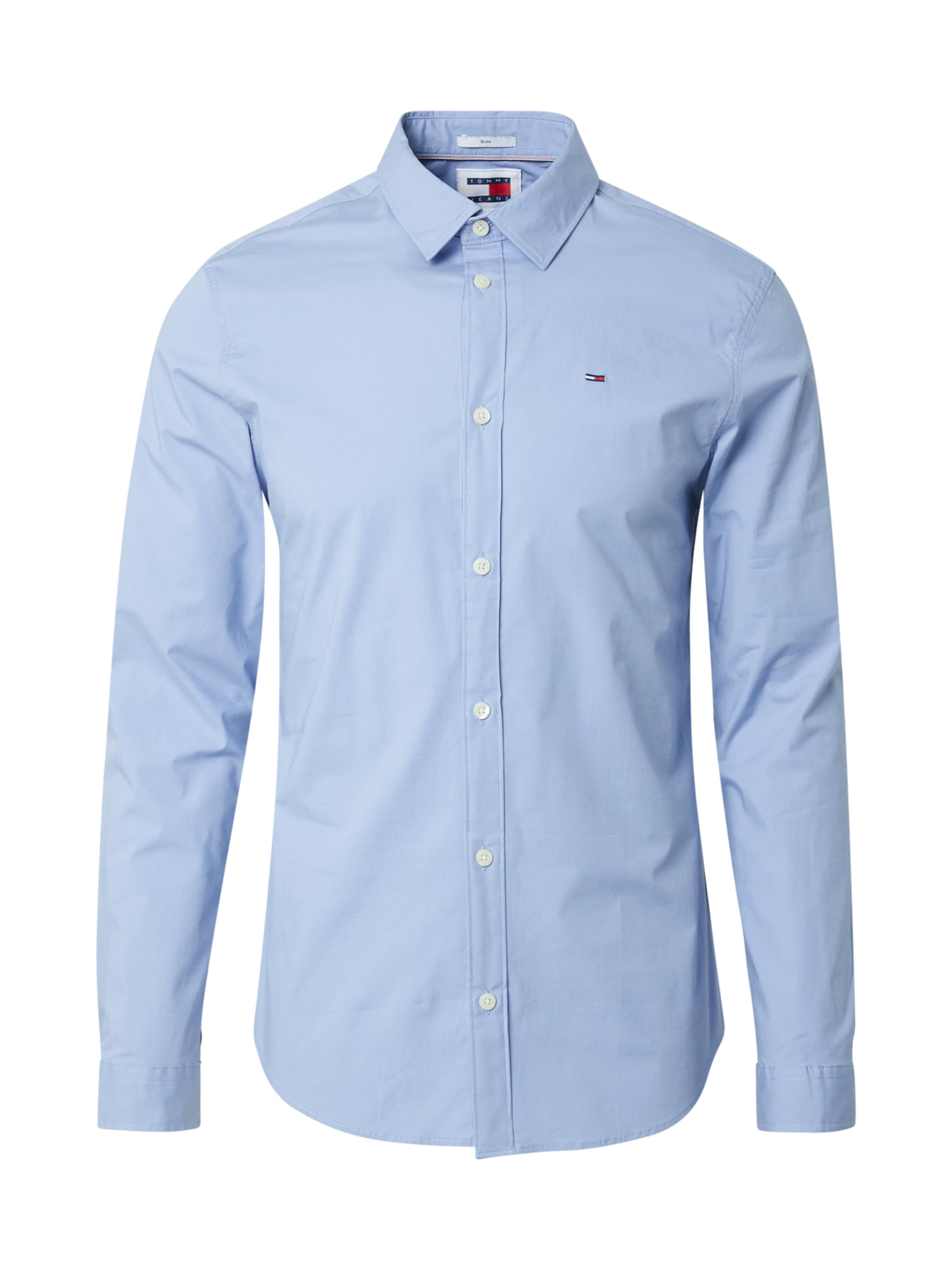 Tommy Jeans Slim fit Πουκάμισο σε μπλε: μπροστά
