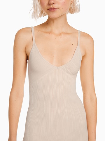 Bershka Gebreide jurk in Beige