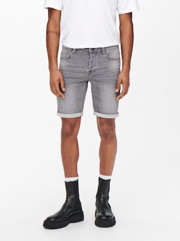Only & Sons Слим Джинсы 'Ply Life' в Серый: спереди