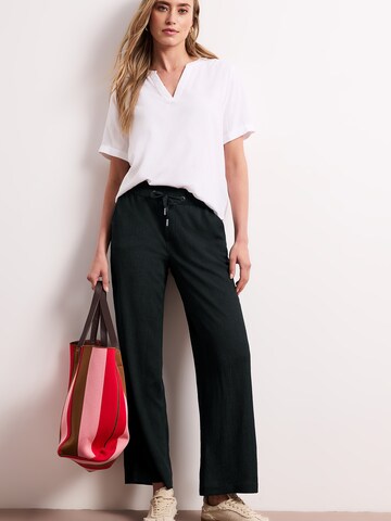 STREET ONE Широки крачоли Панталон в зелено