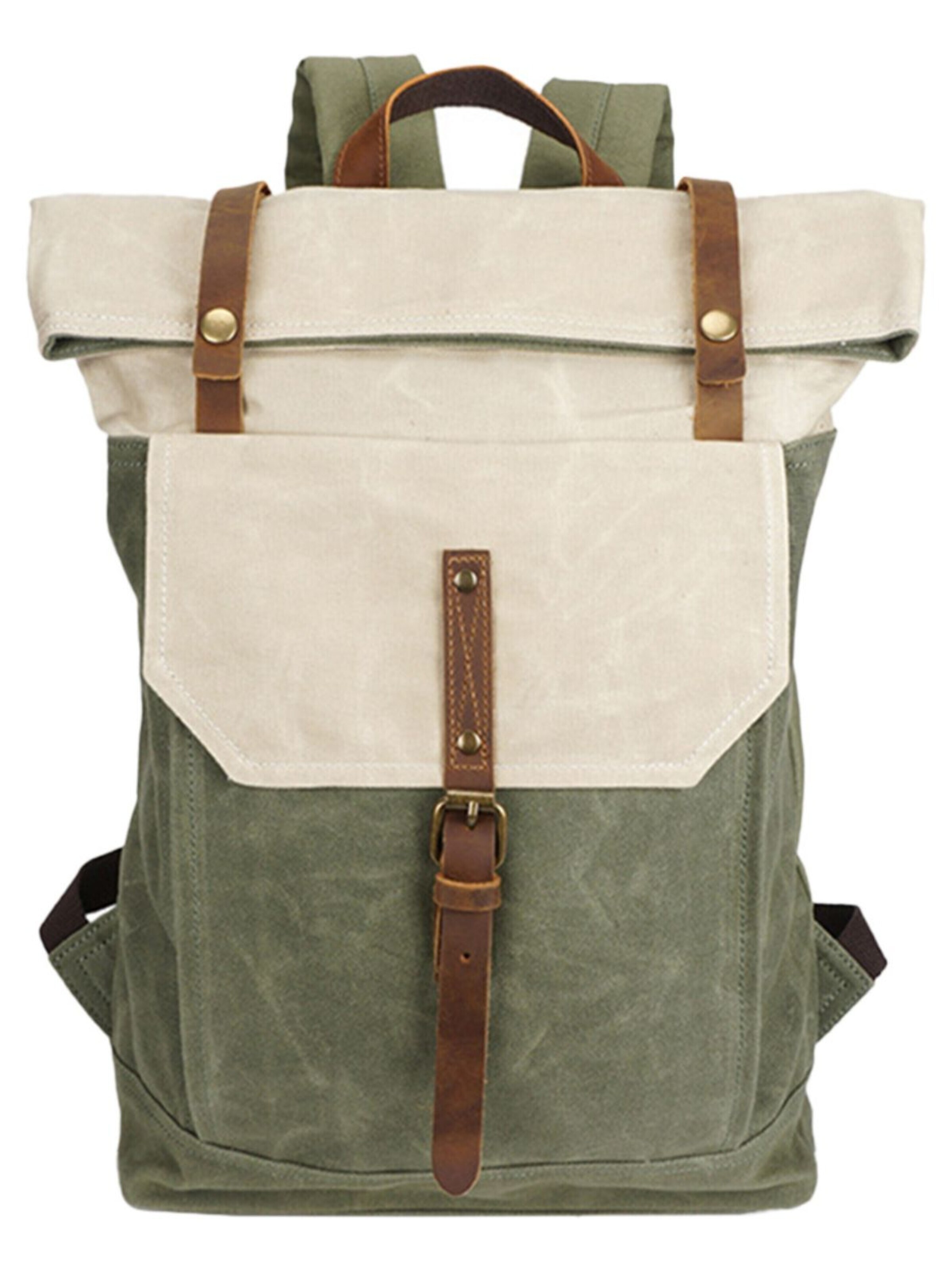 jolar Rucksack 'Retro'‌‌‌ in Grün: Vorderseite
