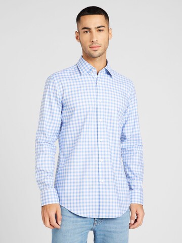 Coupe regular Chemise 'HANK' BOSS en bleu : devant