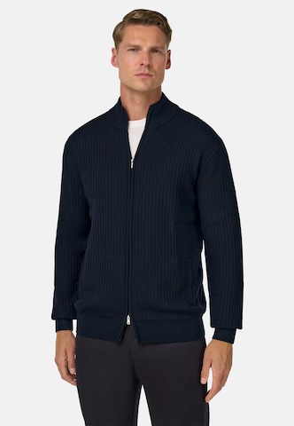 Boggi Milano Knit Cardigan in Blue: front
