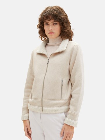 TOM TAILOR Sweatjacke in Beige