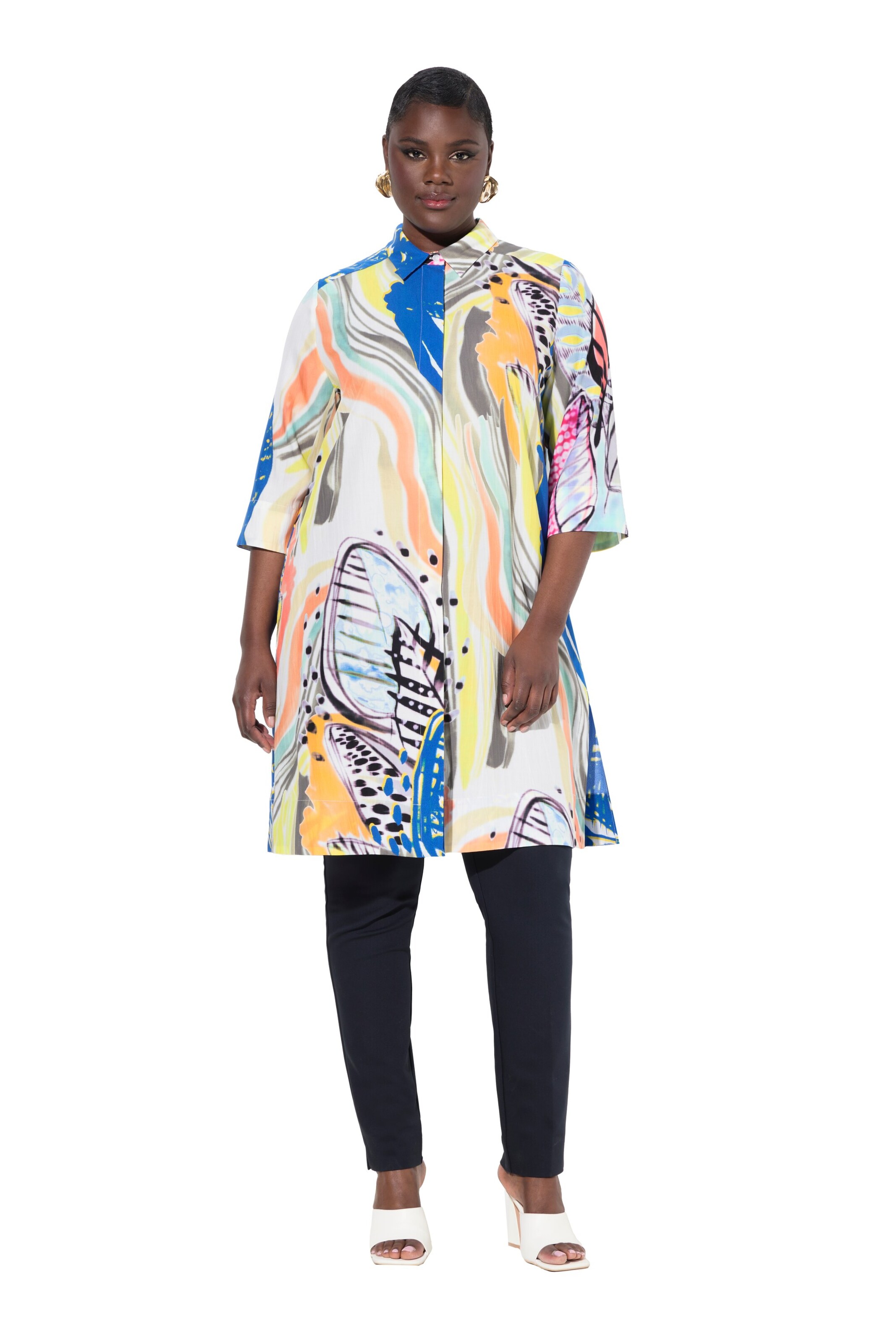 Ulla Popken Kleid in Weiß: Vorderseite