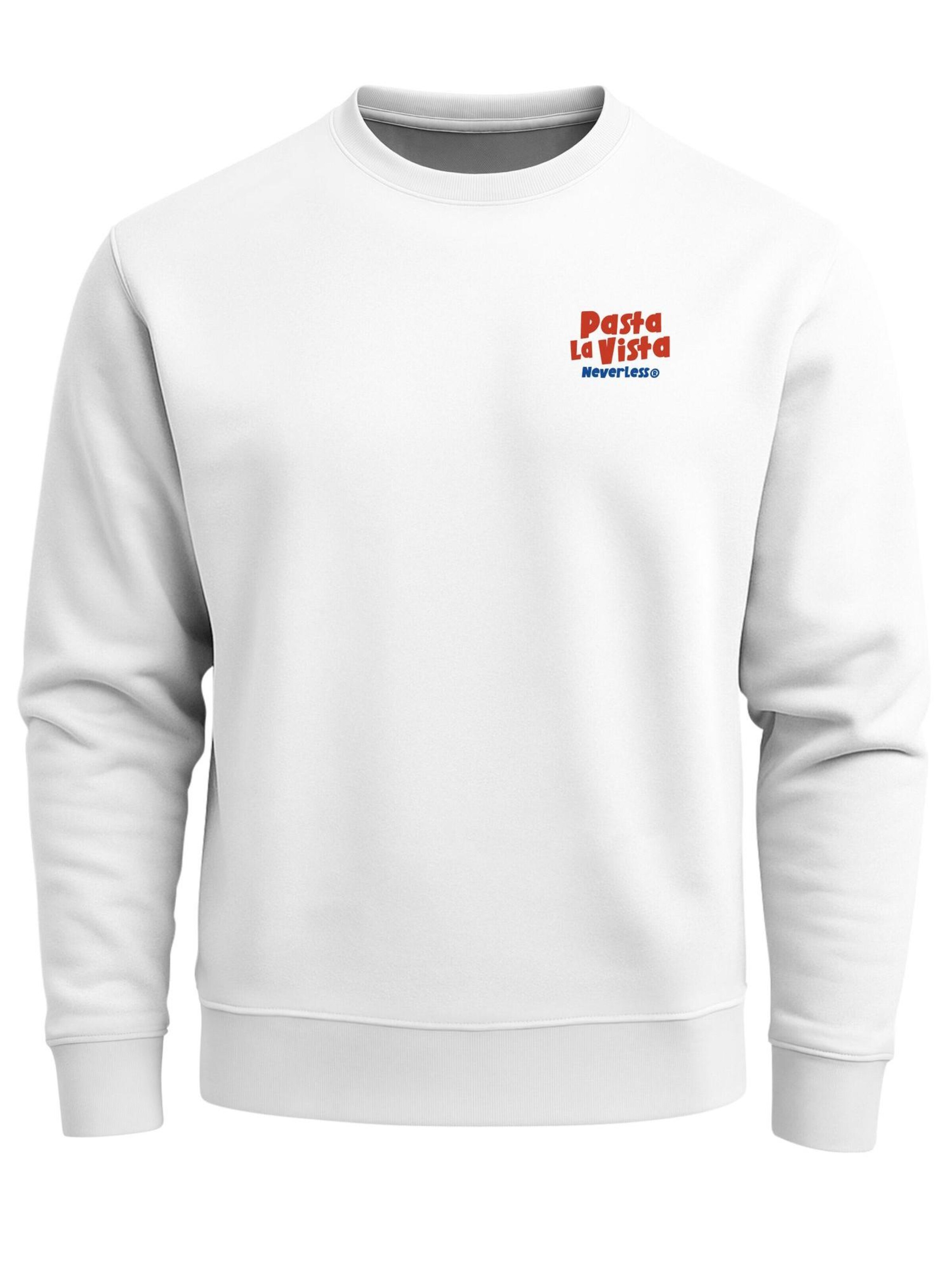 Neverless Sweatshirt 'Pasta la Vista'‌‌‌ in Weiß: Vorderseite