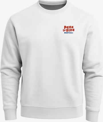 Neverless Sweatshirt 'Pasta la Vista' in Weiß: Vorderseite