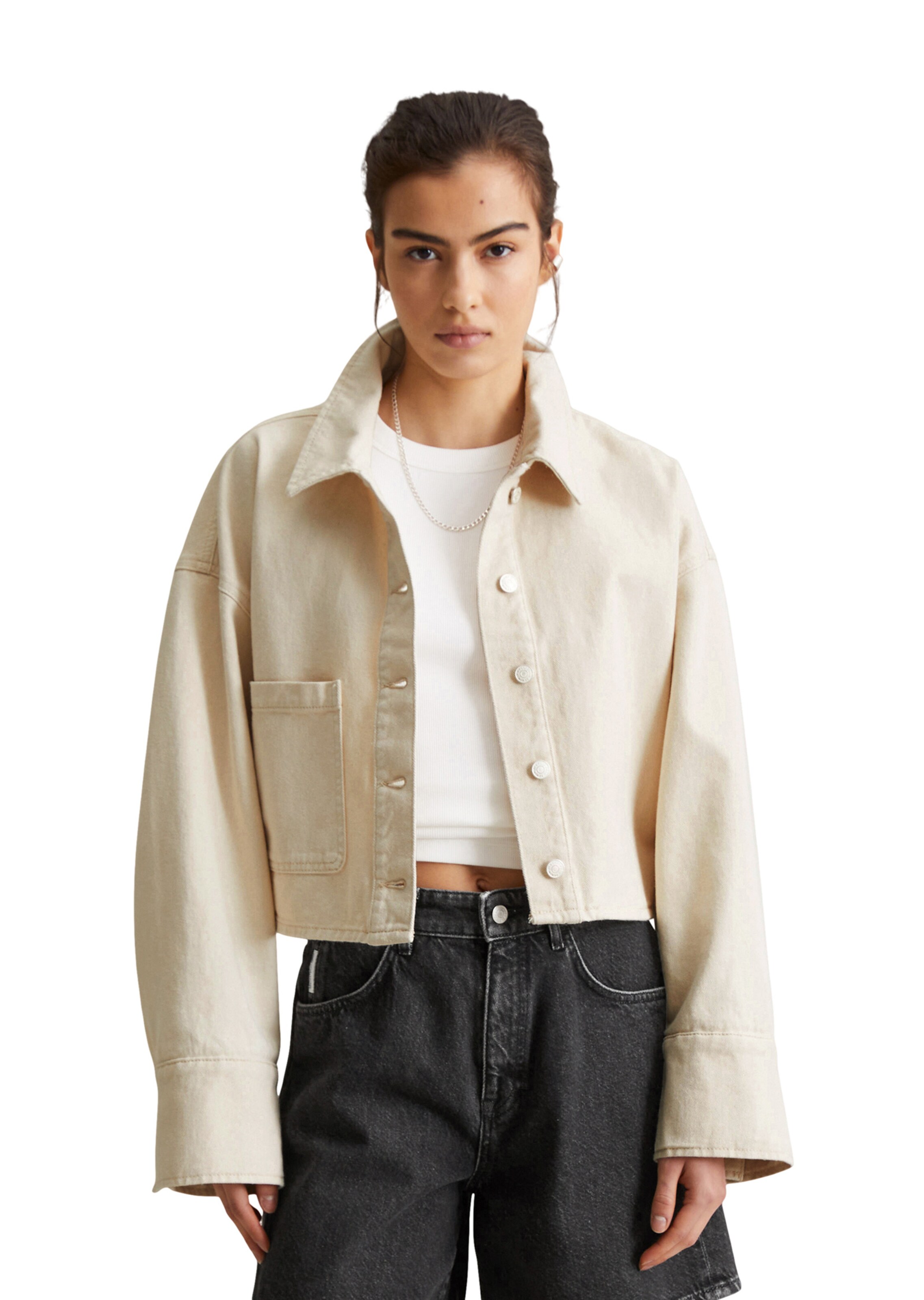 Veste mi-saison Marc O'Polo DENIM en blanc : devant