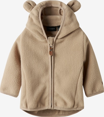 NAME IT Polár dzseki 'NBNMeeko' - barna: elől