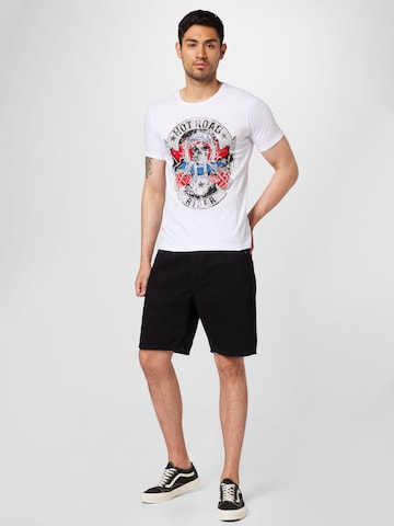 Key Largo T-Shirt 'HOT ROAD' in Weiß