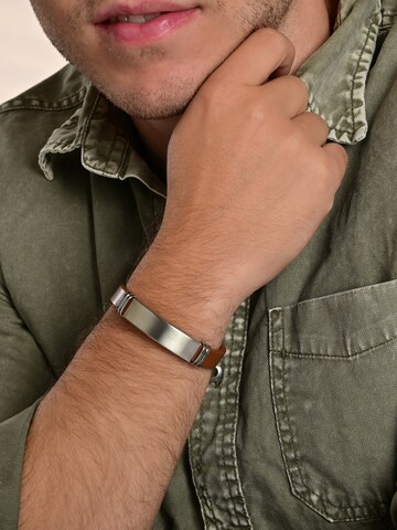 Akzent Armband 'Lino, silberfarbig, langlebig'‌‌ in Braun: Vorderseite