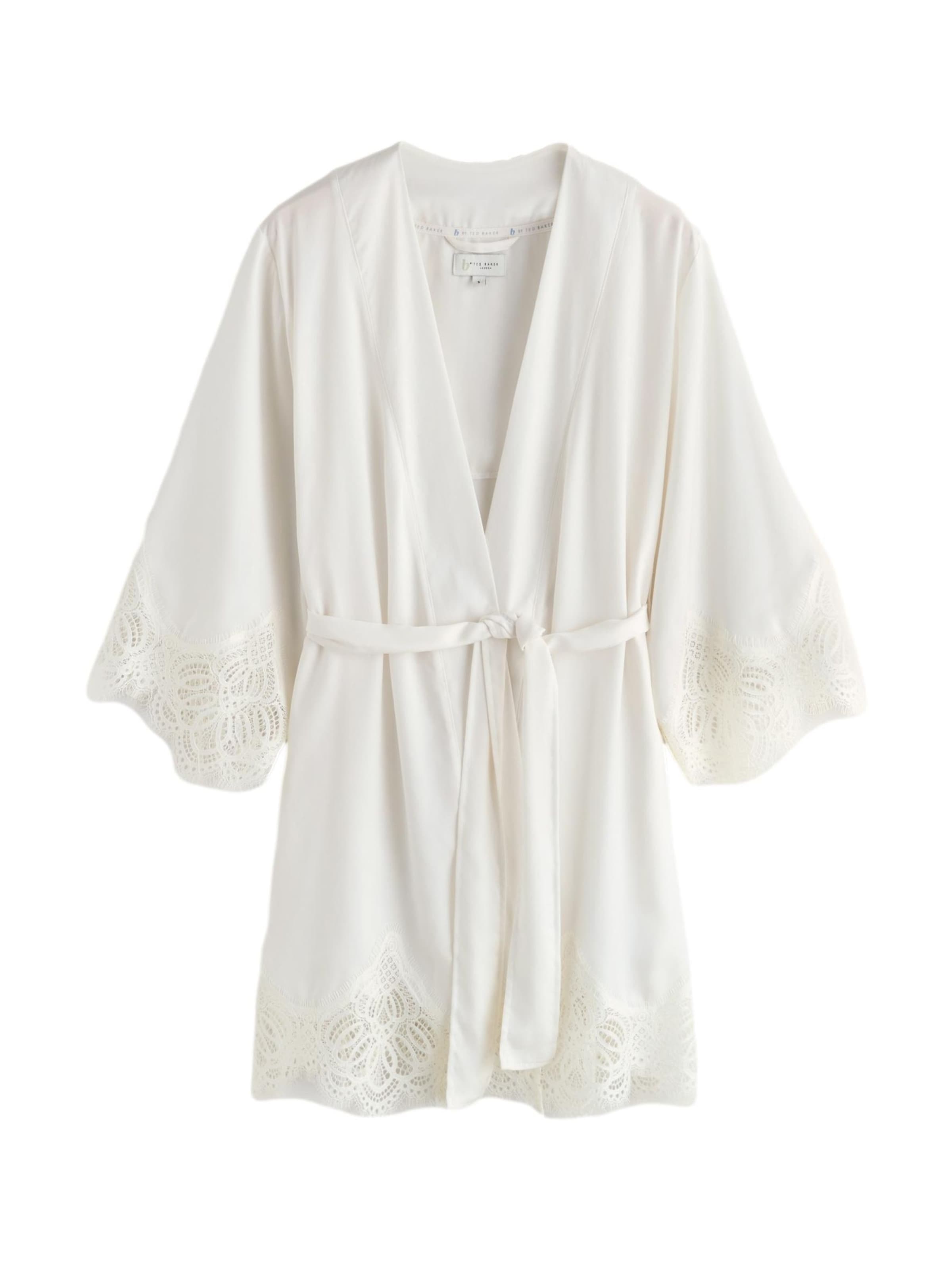 B by Ted Baker Ochtendjas in Wit: voorkant