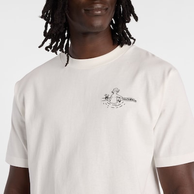 new balance T-Shirt 'Fountain' in hellblau / lila / weiß, Produktansicht