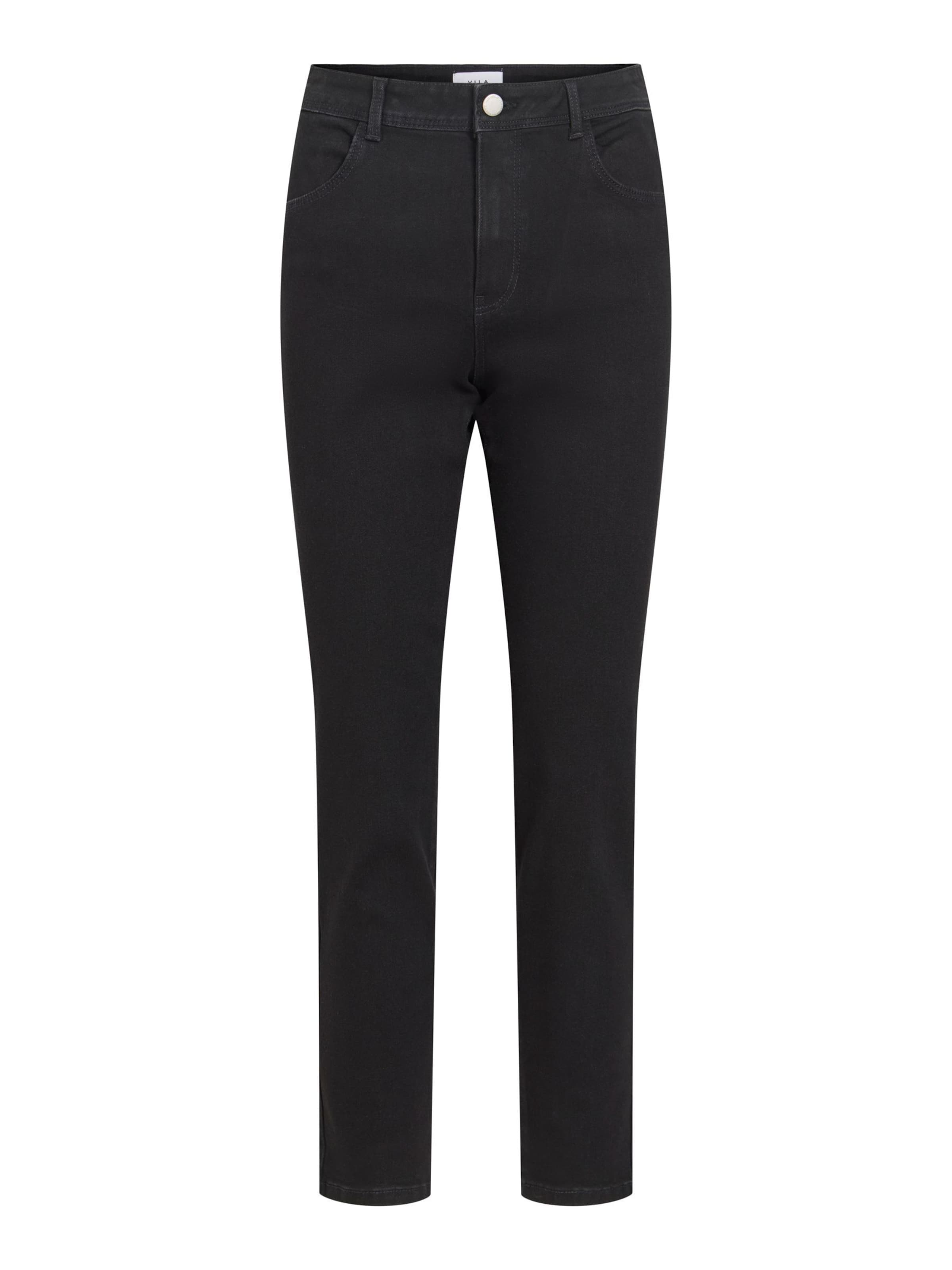 VILA Slimfit Jeans 'VIMia' in Zwart: voorkant
