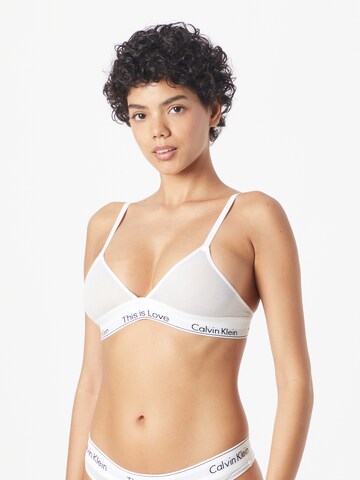 Calvin Klein Underwear Triangle Bra in White: front