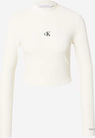 T-shirt Calvin Klein Jeans en beige : devant