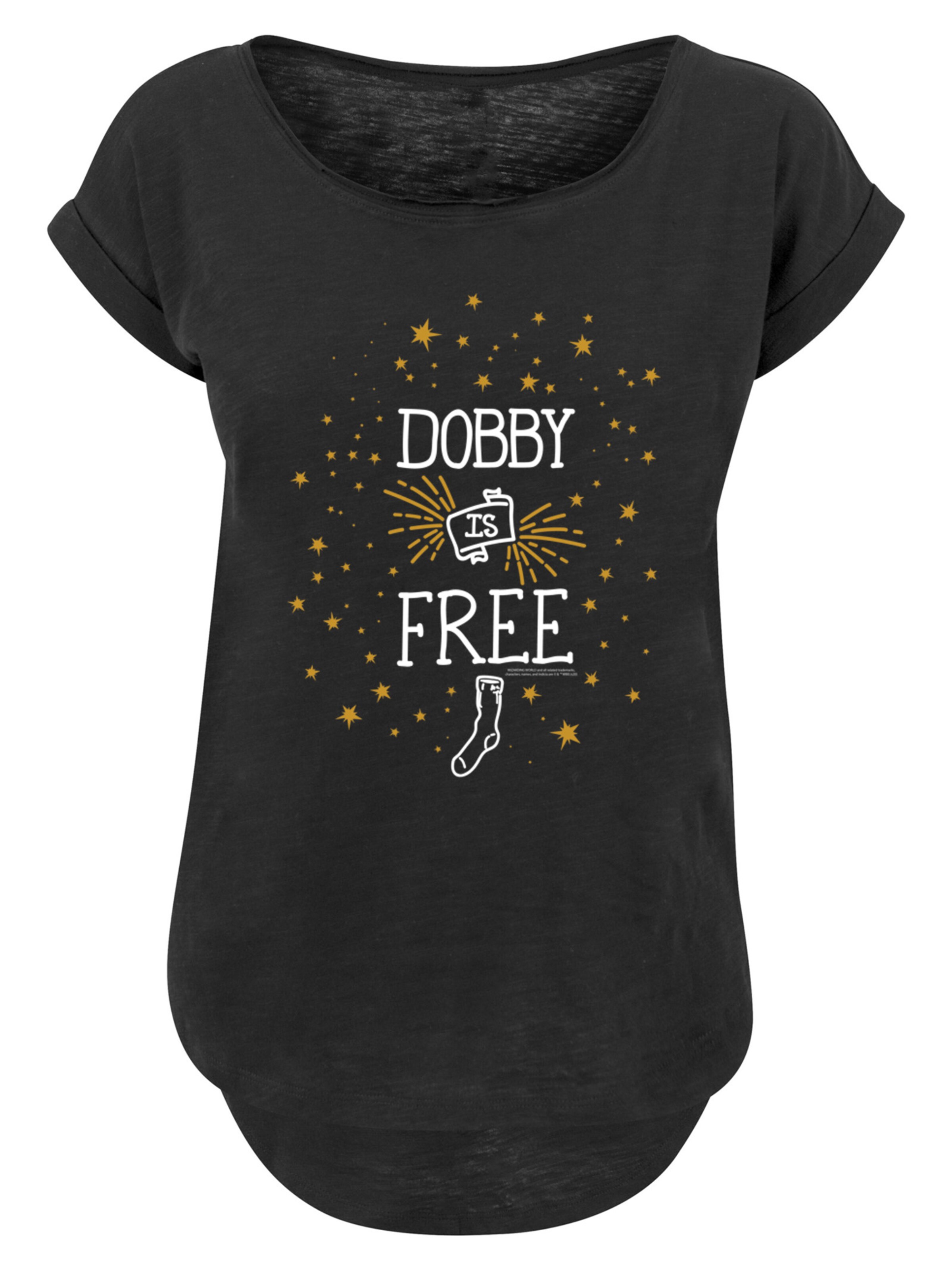 F4NT4STIC T-Shirt 'Harry Potter Dobby Is Free' in Schwarz: Vorderseite