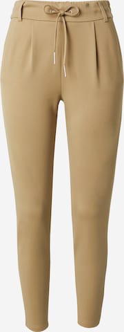 ONLY Pleat-Front Pants 'Poptrash' in Beige: front