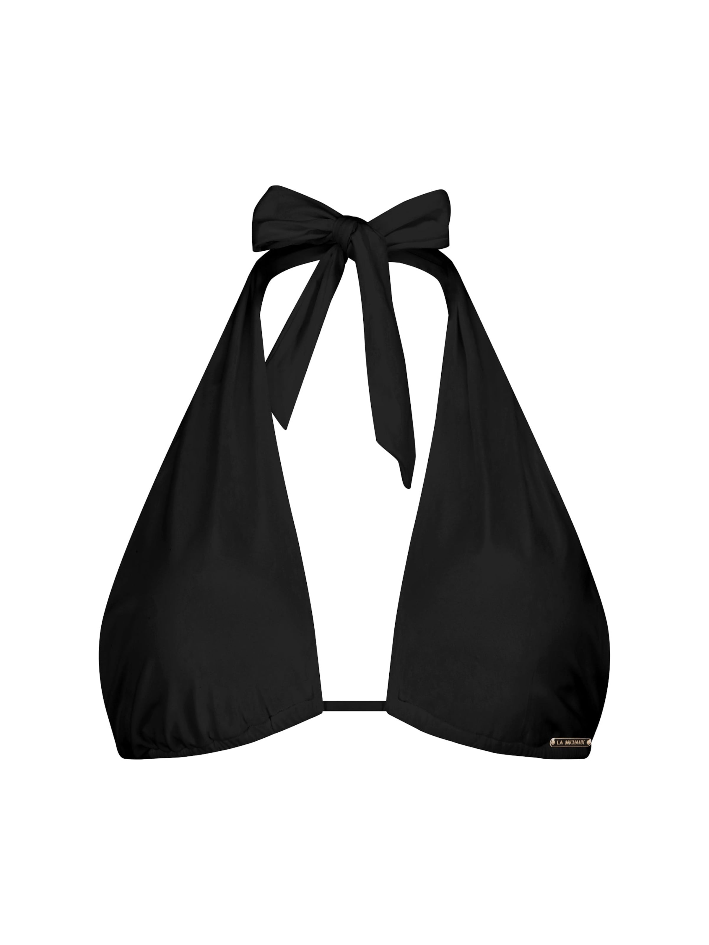 La Michaux High neck Bikinitop 'JADE' in Schwarz: Vorderseite