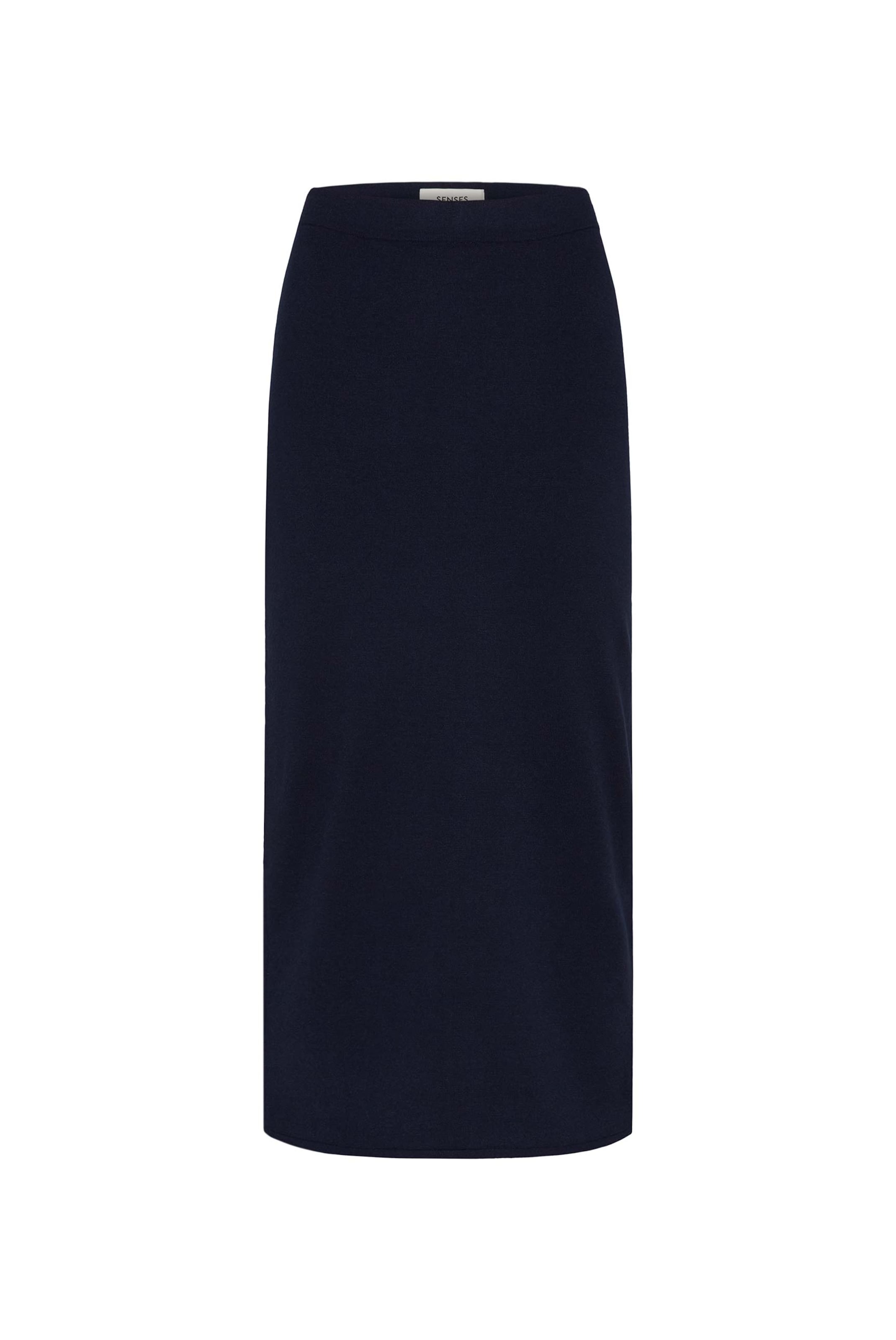 SENSES.THE LABEL Langer Strickrock in Blau: Vorderseite