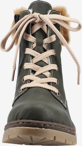 Rieker Lace-Up Ankle Boots in Green