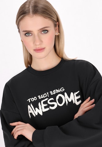 myMo ROCKS Sweatshirt 'Comfy' in Zwart