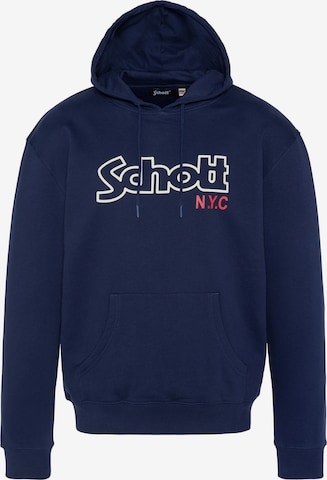 Sweat-shirt Schott NYC en bleu : devant