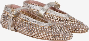 Desa - Bailarinas con hebilla 'Mary Jane Flats' en oro: frente