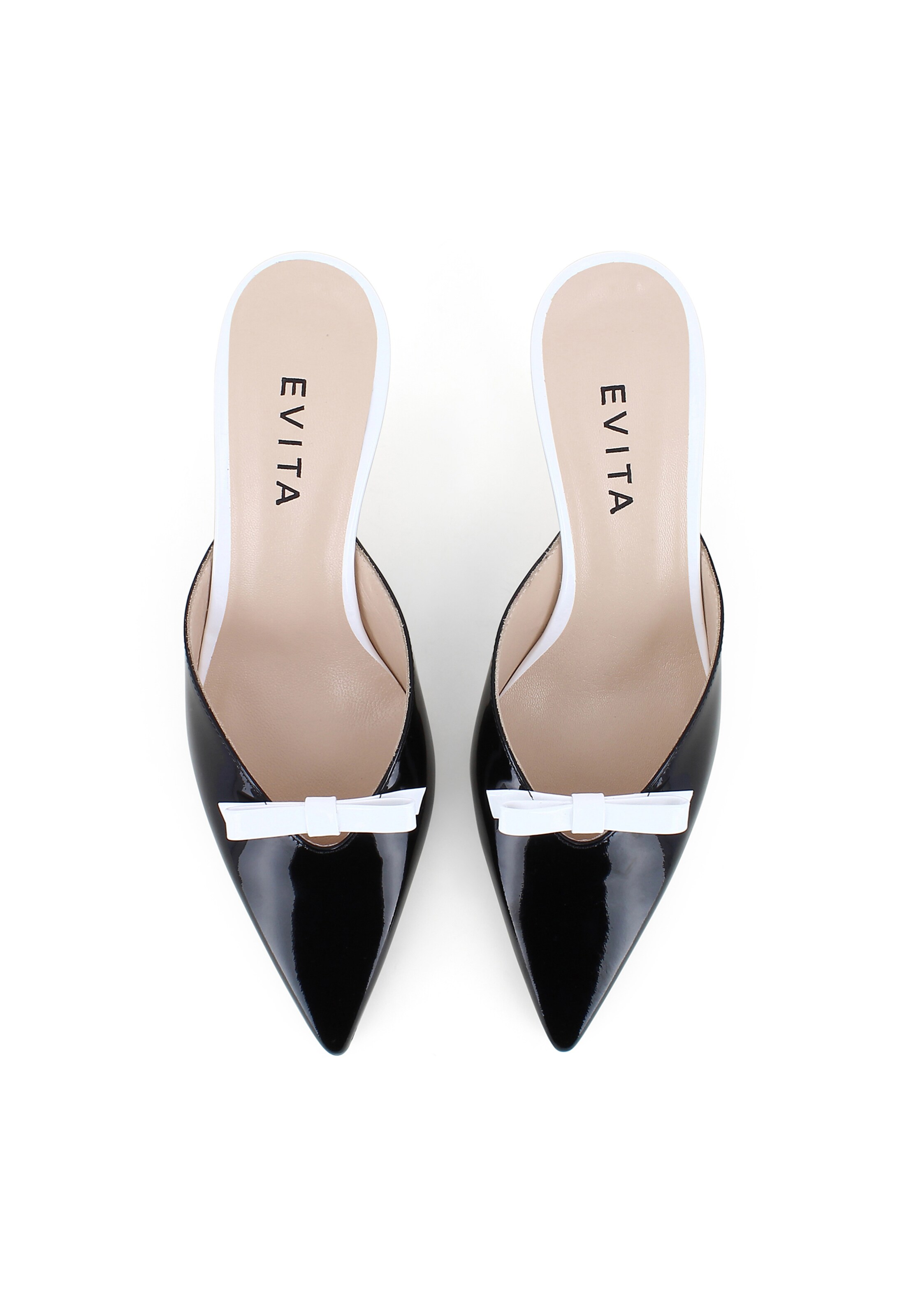 EVITA Muiltjes 'PERLA' in Zwart