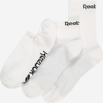 Reebok Sport Regular Athletic Socks in White: front