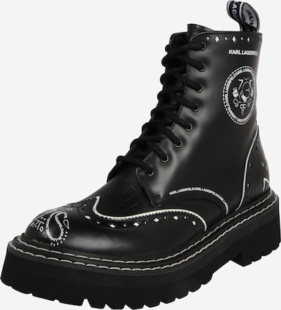 Karl Lagerfeld Bottes à lacets 'Patrol II' en noir / blanc, Vue avec produit