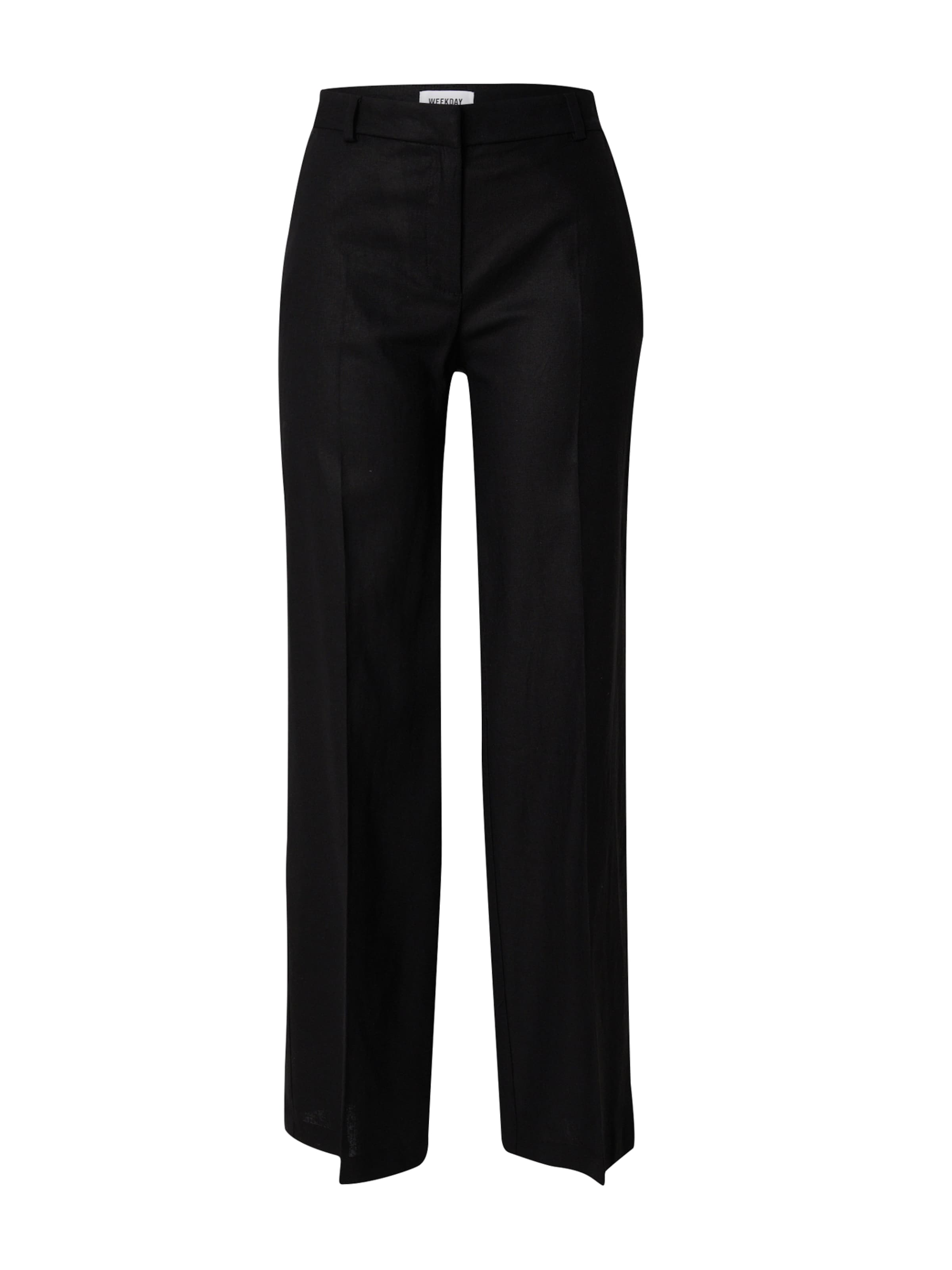 WEEKDAY - regular Pantalón de pinzas 'Cyrus' en negro: frente