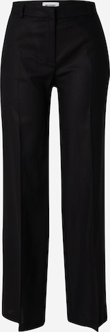 WEEKDAY Regular Trousers with creases 'Cyrus' in Black: front