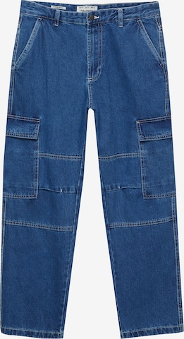 Pull&Bear Cargo Jeans in Blue: front