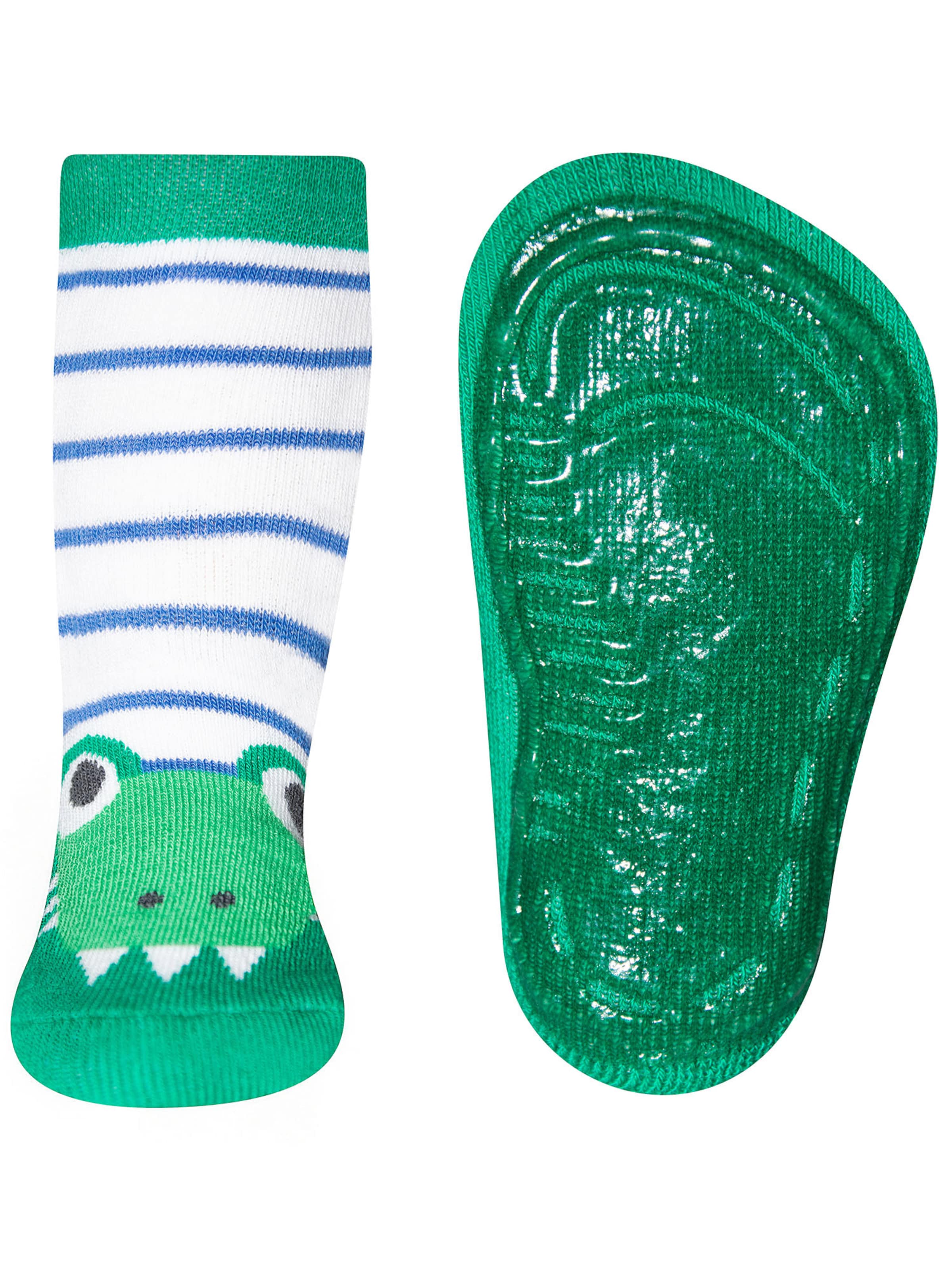 EWERS Stoppersocken 'Krokodil' in Grün