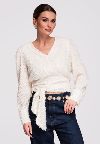 Ombre Bluse in Beige: Vorderseite