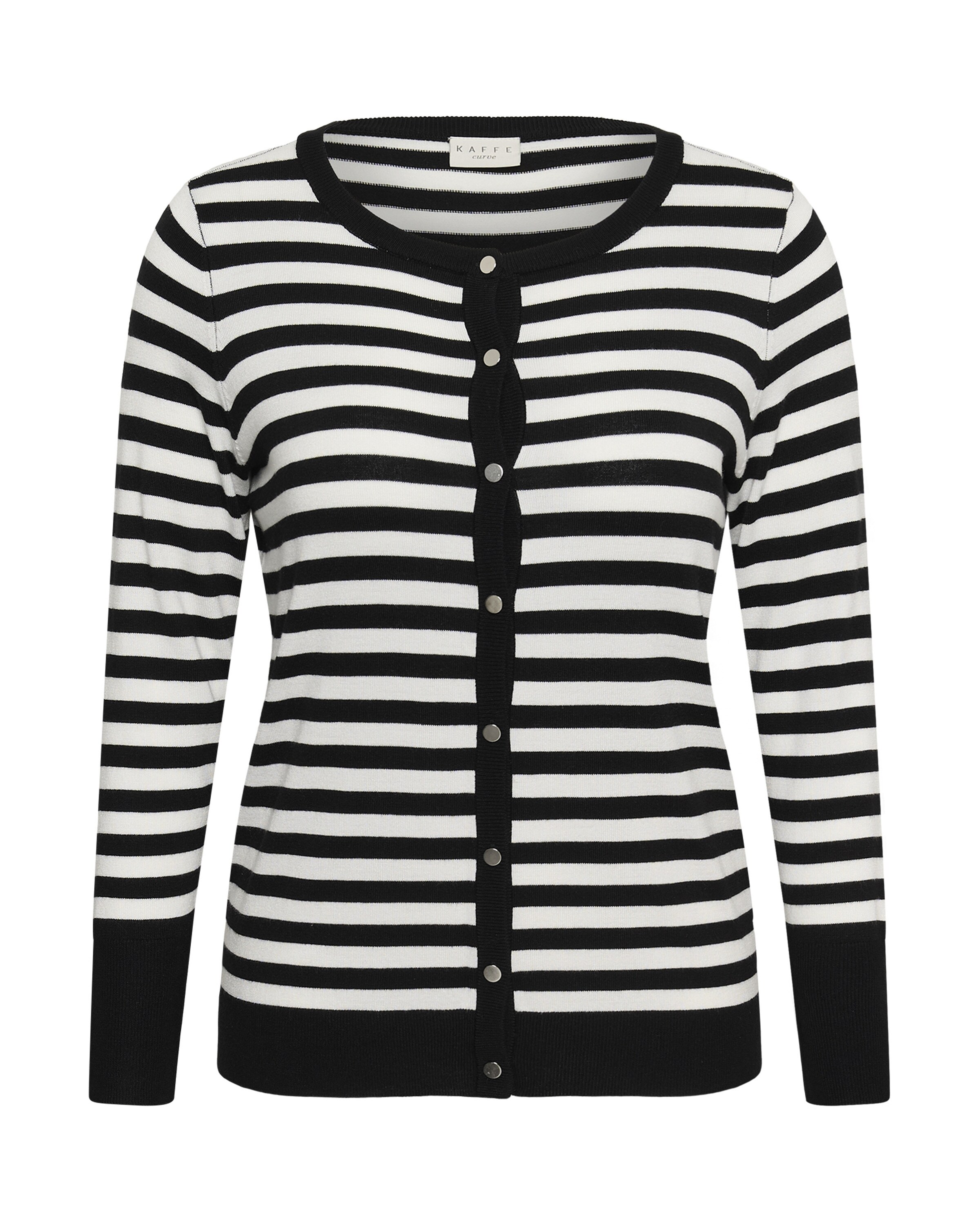 KAFFE CURVE Gebreid vest 'KClizzy' in Zwart: voorkant