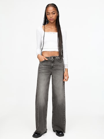 Wide leg Jeans de la Pull&Bear pe gri