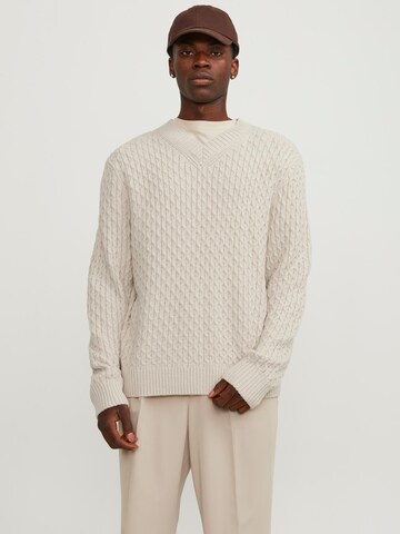 JACK & JONES Sweater 'Cosy' in Beige: front